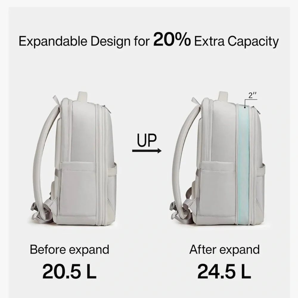 NEW Hanke Expandable Travel Laptop Backpack 16” – Greyish White